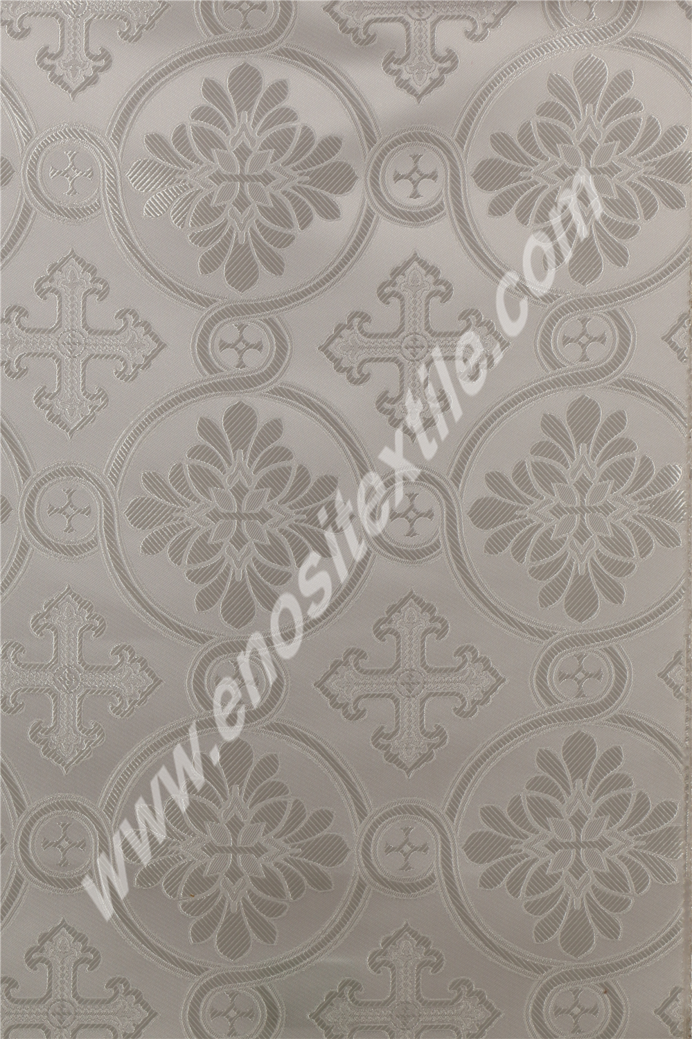 KL-014 White-Silver Brocade Fabrics